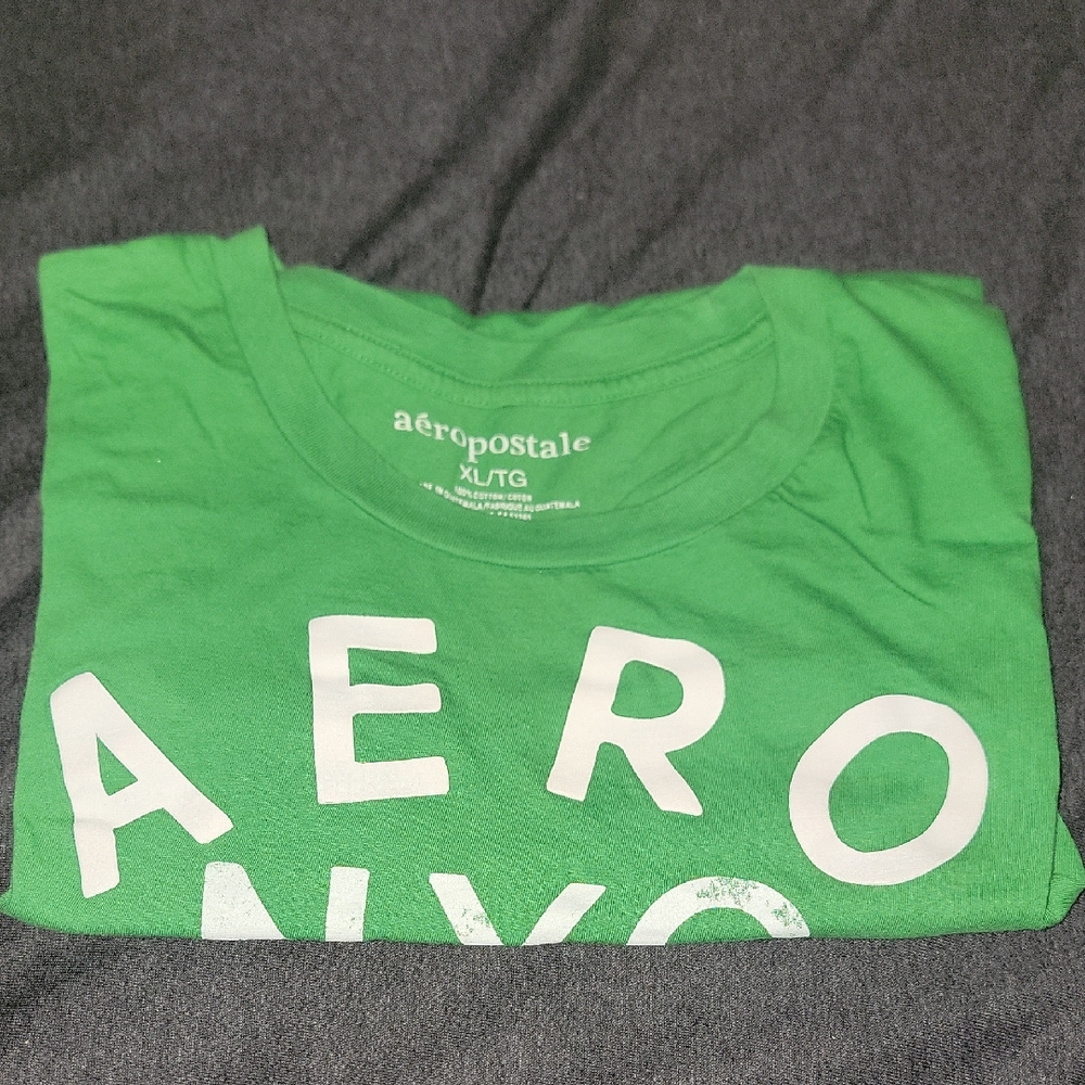 Aeropostale Vibrant Green Tee with White Print